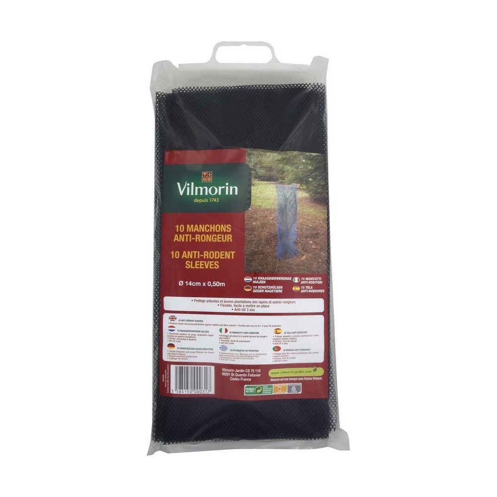 Lot de 10 manchons anti-rongeur polyéthylène hauteur 0,50 m x diam 14 cm