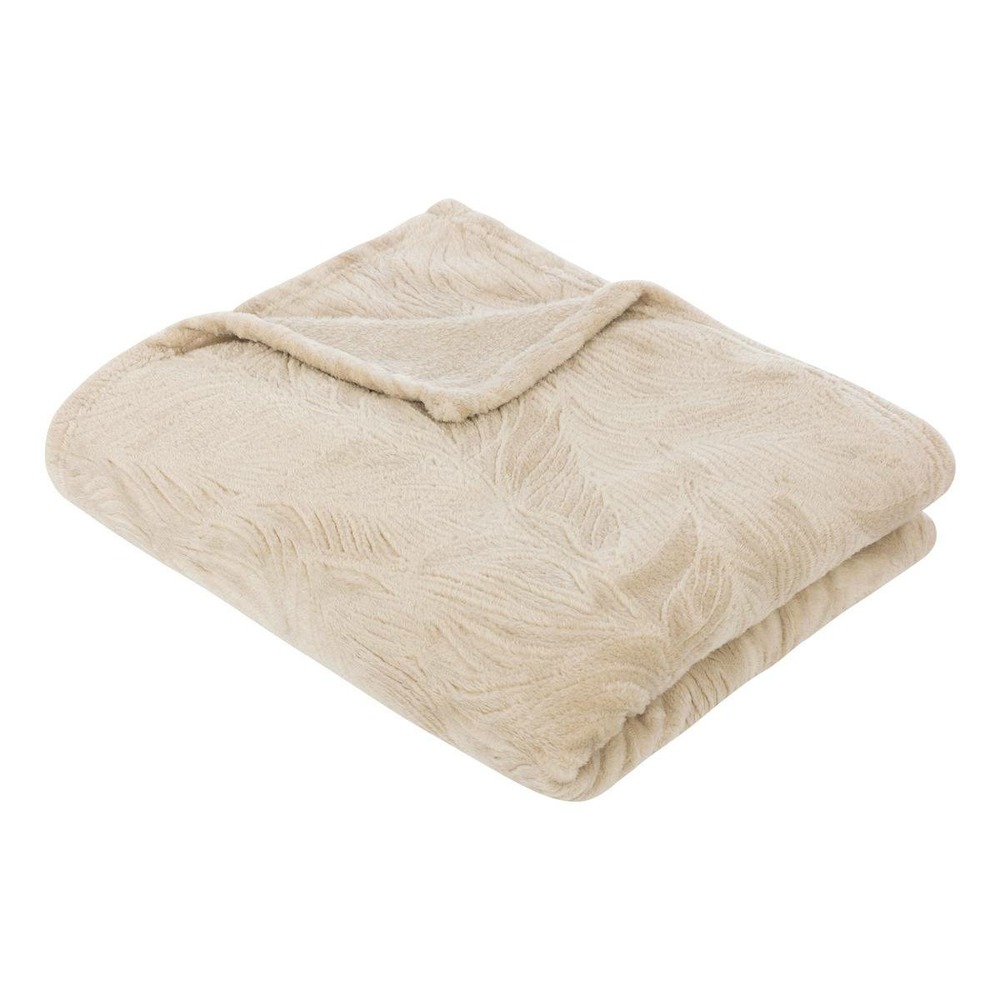 Plaid flanelle roy beige 125x150cm