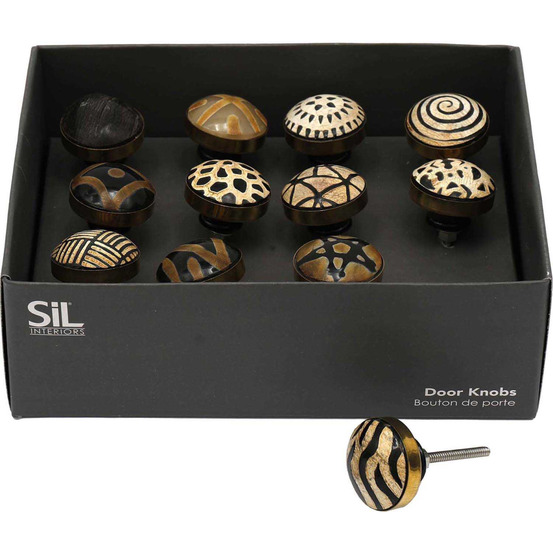 Bouton de porte rond antique (lot de 12)