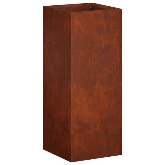 Cache-pot de jardin rouillé 20 x 20 x 40 cm acier patiné