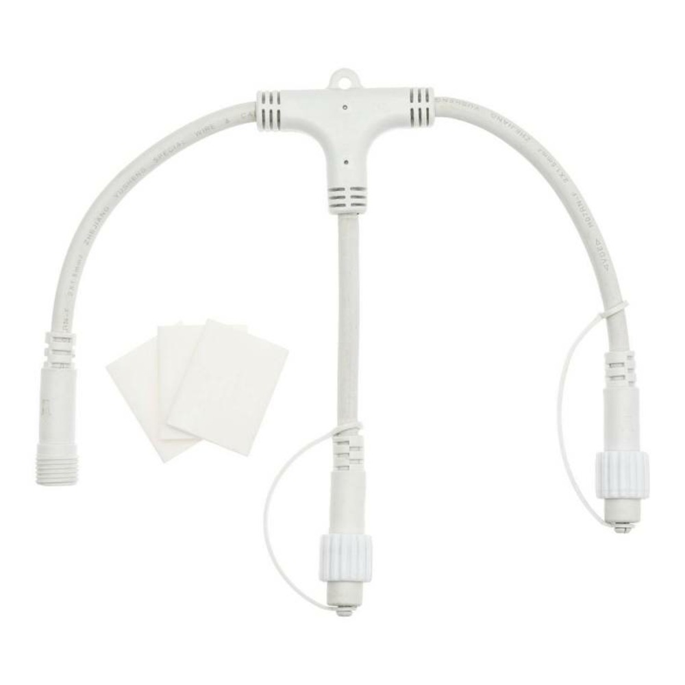 Connecteur 2 sorties blanc pour guirlande guinguette ip44 230v lotti