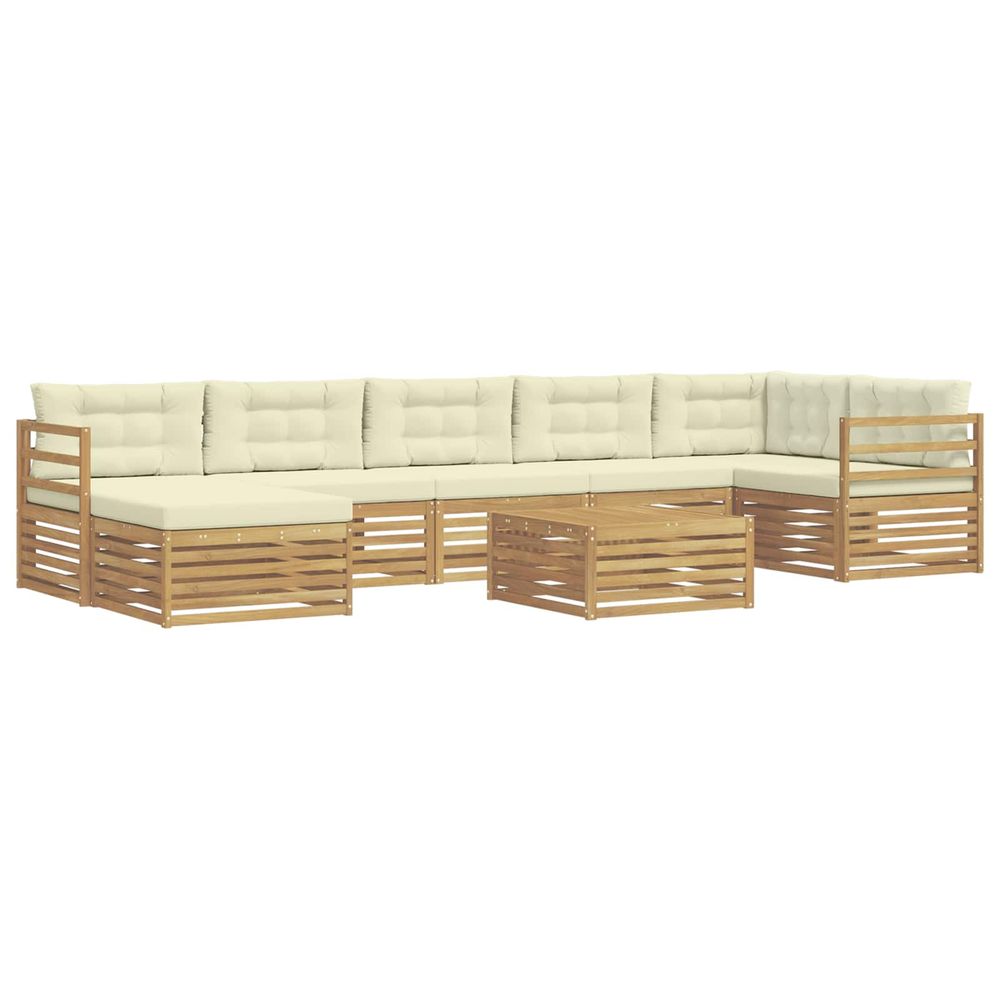 Ensemble de canapés d'extérieur 8 pc blanc et crème polyester