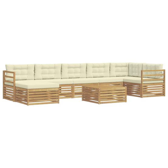 Ensemble de canapés d'extérieur 8 pc blanc et crème polyester