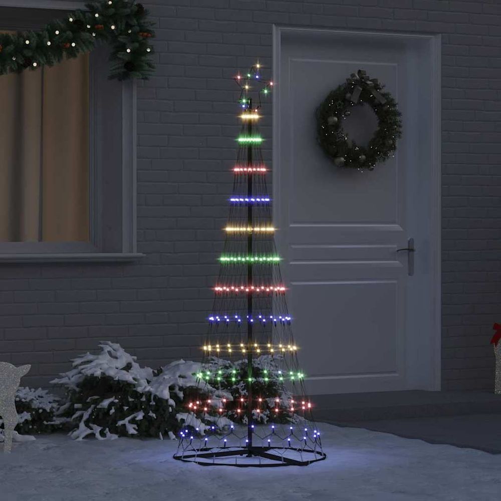 Sapin de noël lumineux led métal intérieur extérieur multicolore 185 cm
