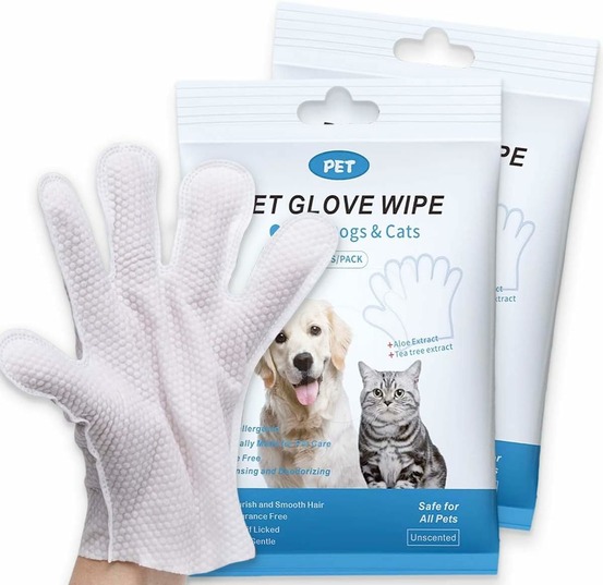 Gants toilettage & désodorisation animaux – nettoyage doux