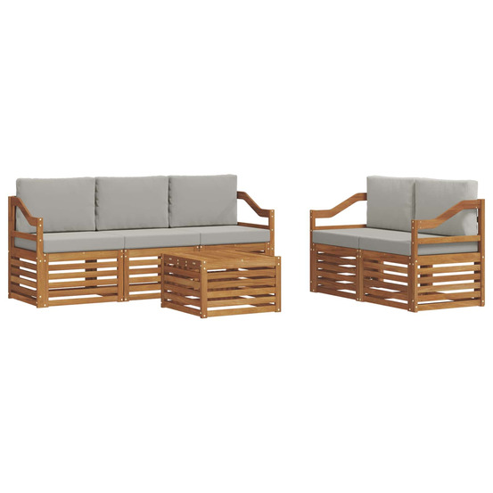 Ensembles de canapés avec coussin 6 pcs gris naturel et clair