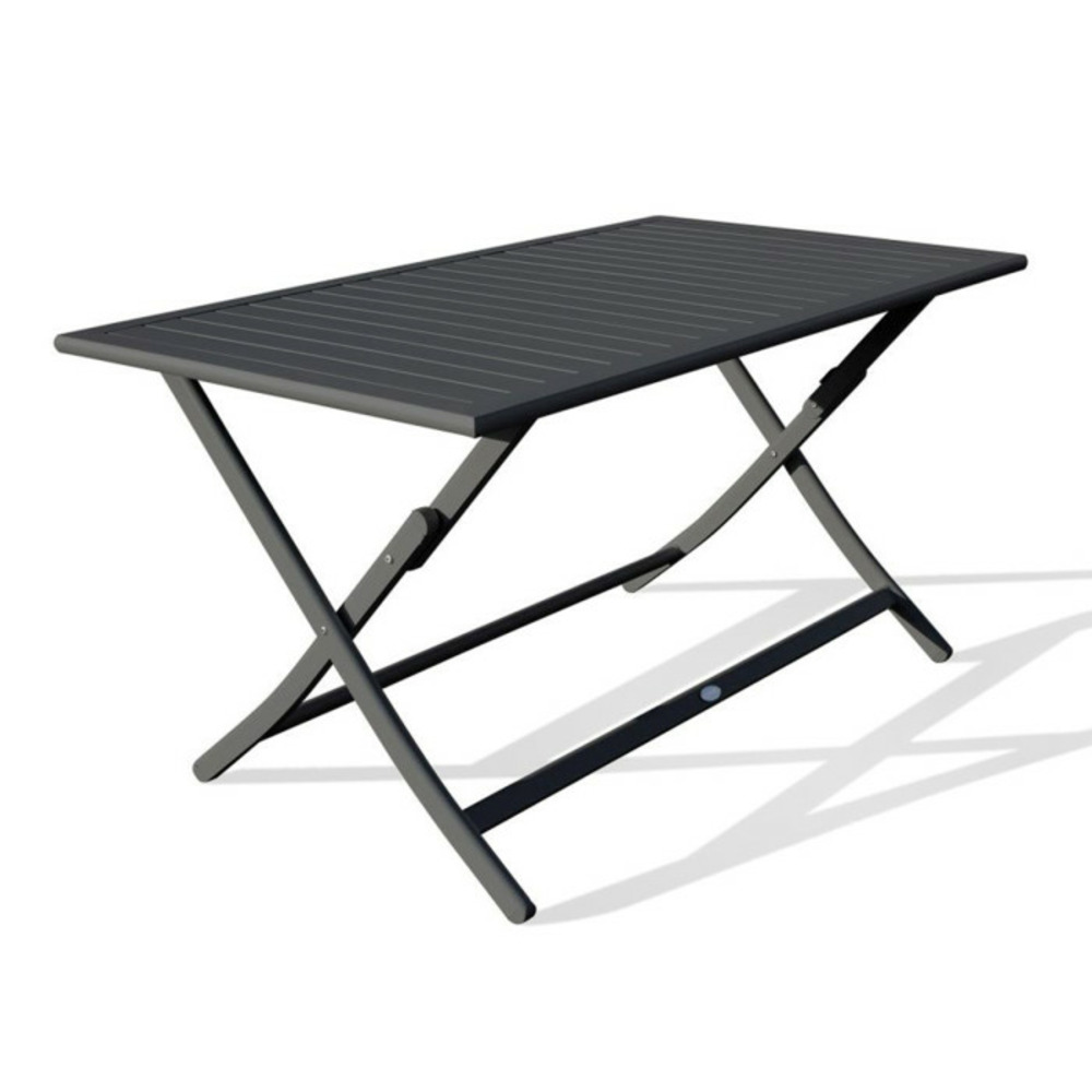 Table de jardin pliante marius 140cm gris anthracite