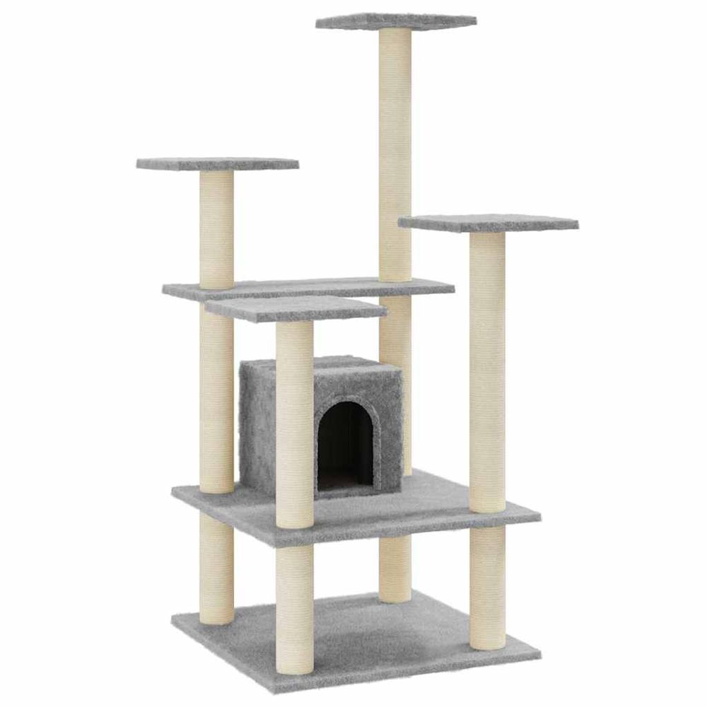 Arbre à chat avec griffoirs en sisal gris clair 110 cm