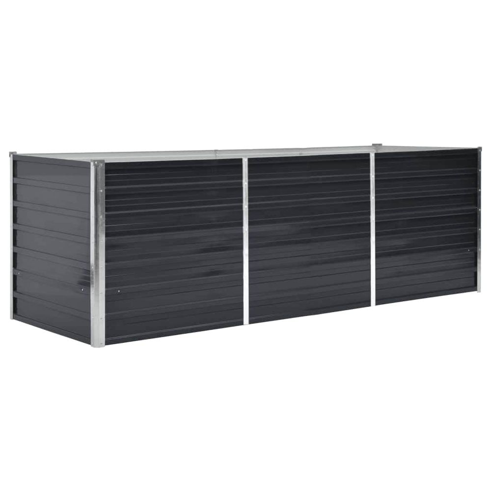 Lit surélevé de jardin anthracite 240x80x77 cm acier galvanisé