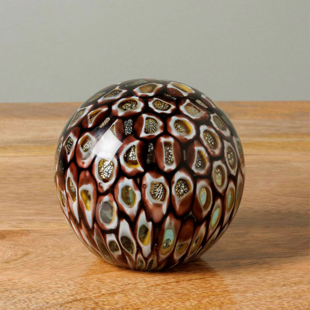 Sulfure verre boule nymphéa 9x9cm