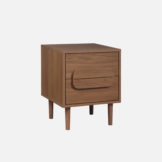 Table de chevet vintage décor bois 2 tiroirs l 40 x p 40 x h 50cm - juliana