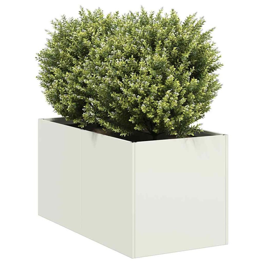 Carré potager acier laminé pour balcon jardin bac à fleurs surélevé 40x80x40 cm blanc