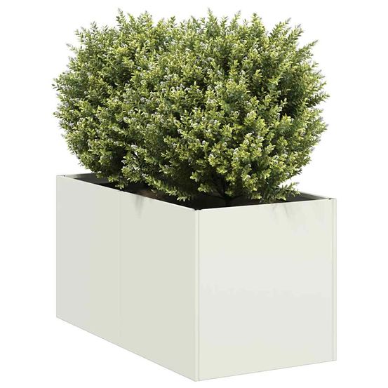 Carré potager acier laminé pour balcon jardin bac à fleurs surélevé 40x80x40 cm blanc