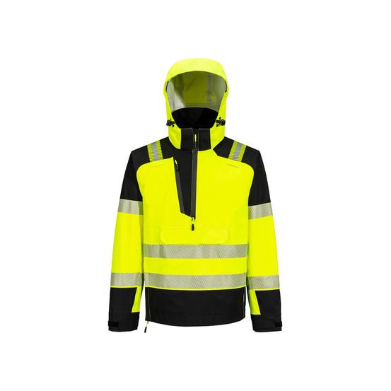Veste imperméable à capuche haute visibilité pw3 (3l) - taille xxl - jaune/noir - portwest
