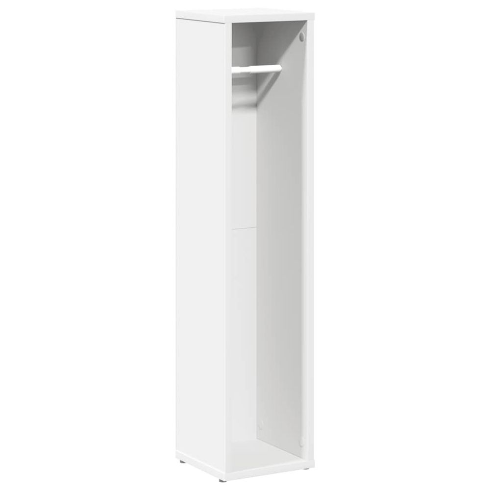 Meuble de salle de bain avec porte-rouleau blanc 20,5x20x90 cm