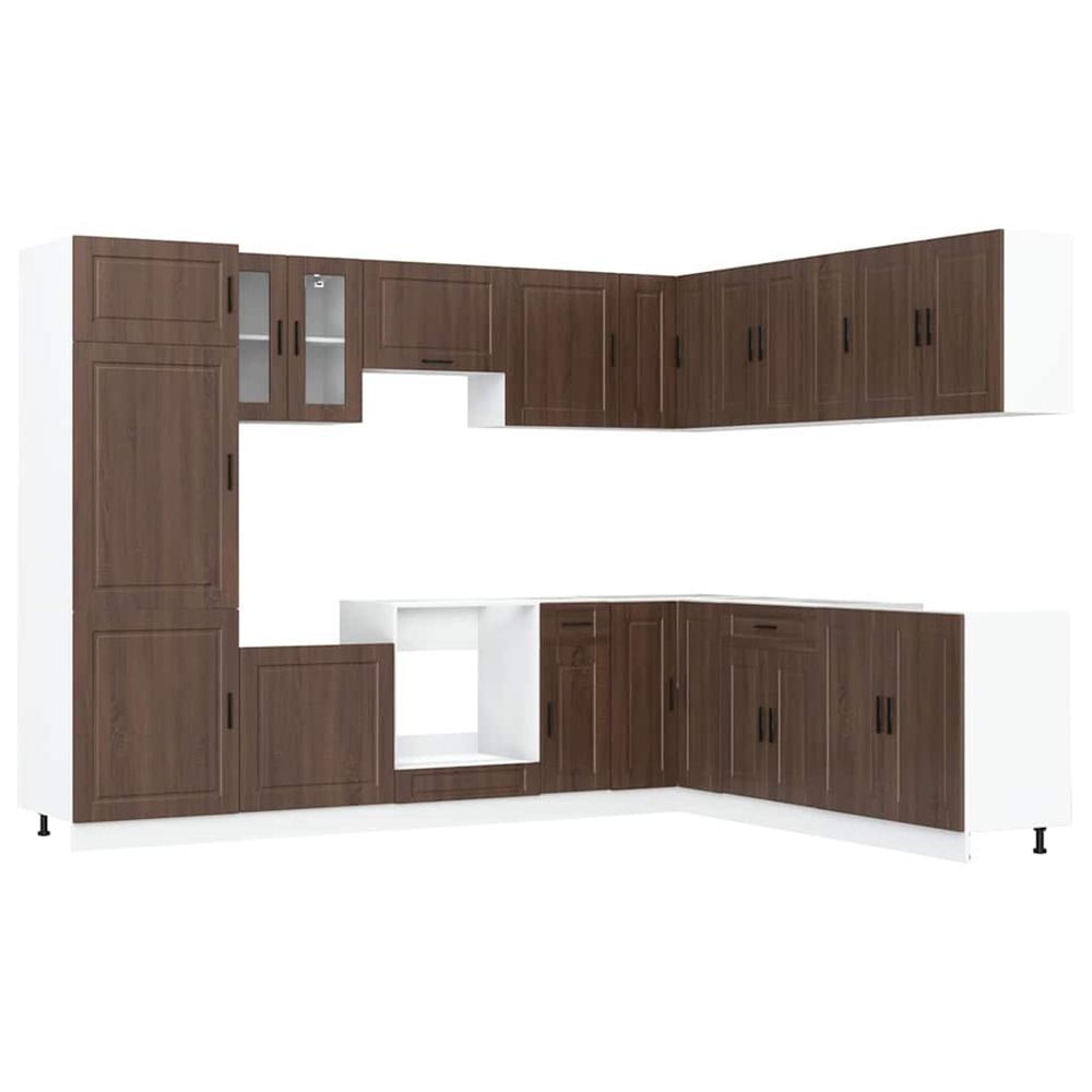 Ensemble d'armoires de cuisine 14 pcs porto bois d'ingénierie