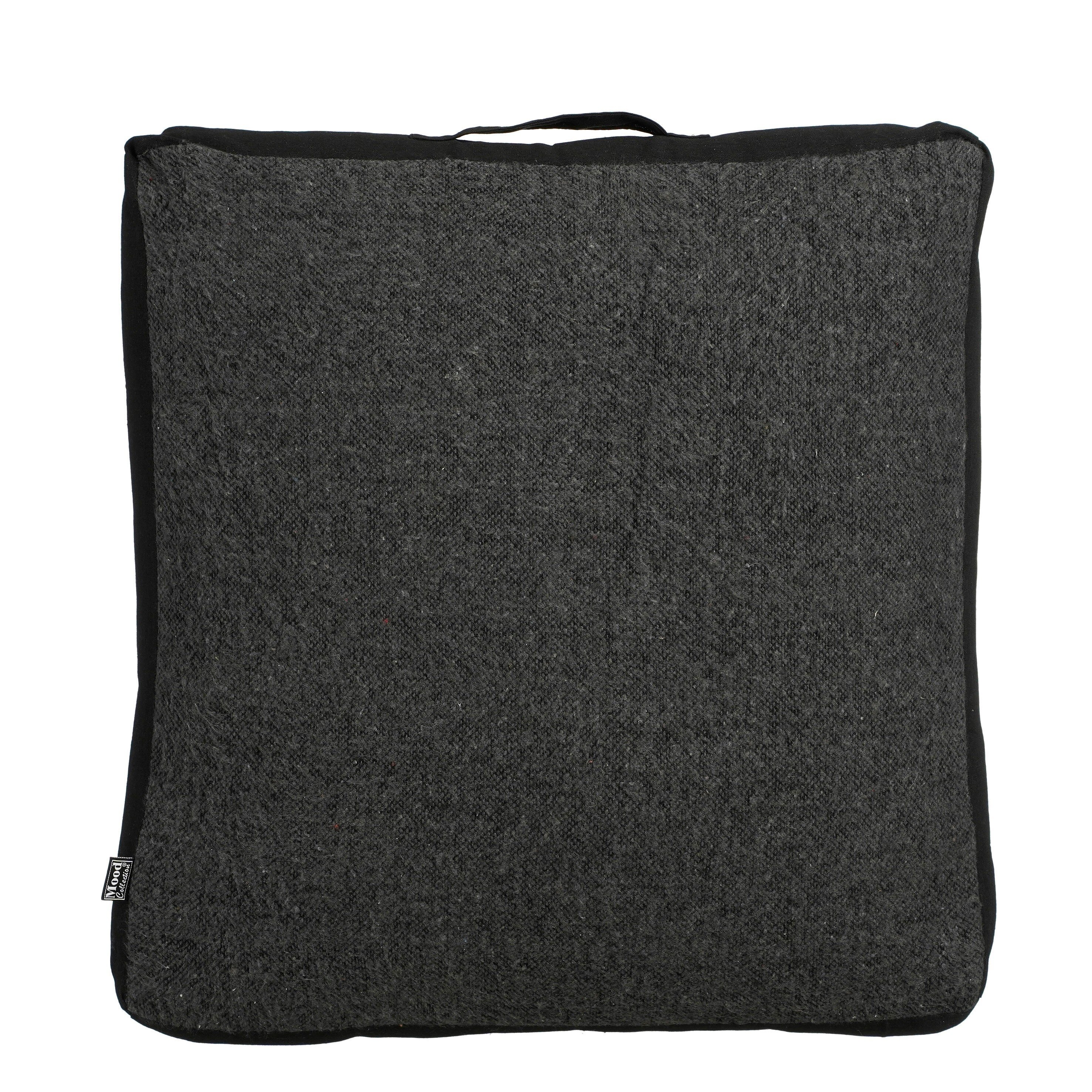In the mood collection chrissy coussin de sol - l57 x l57 x h10 cm - coton recyclé - anthracite