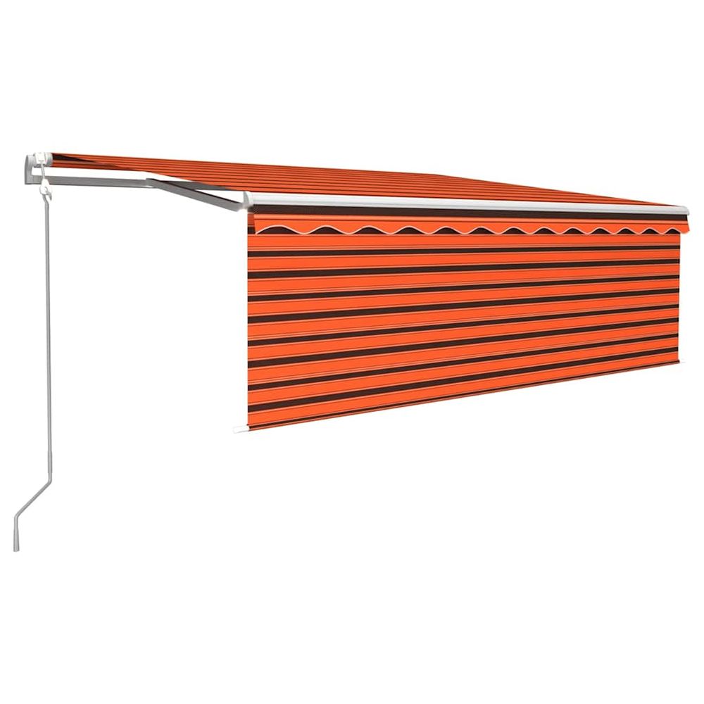 Auvent automatique store capteur de vent led orange et marron