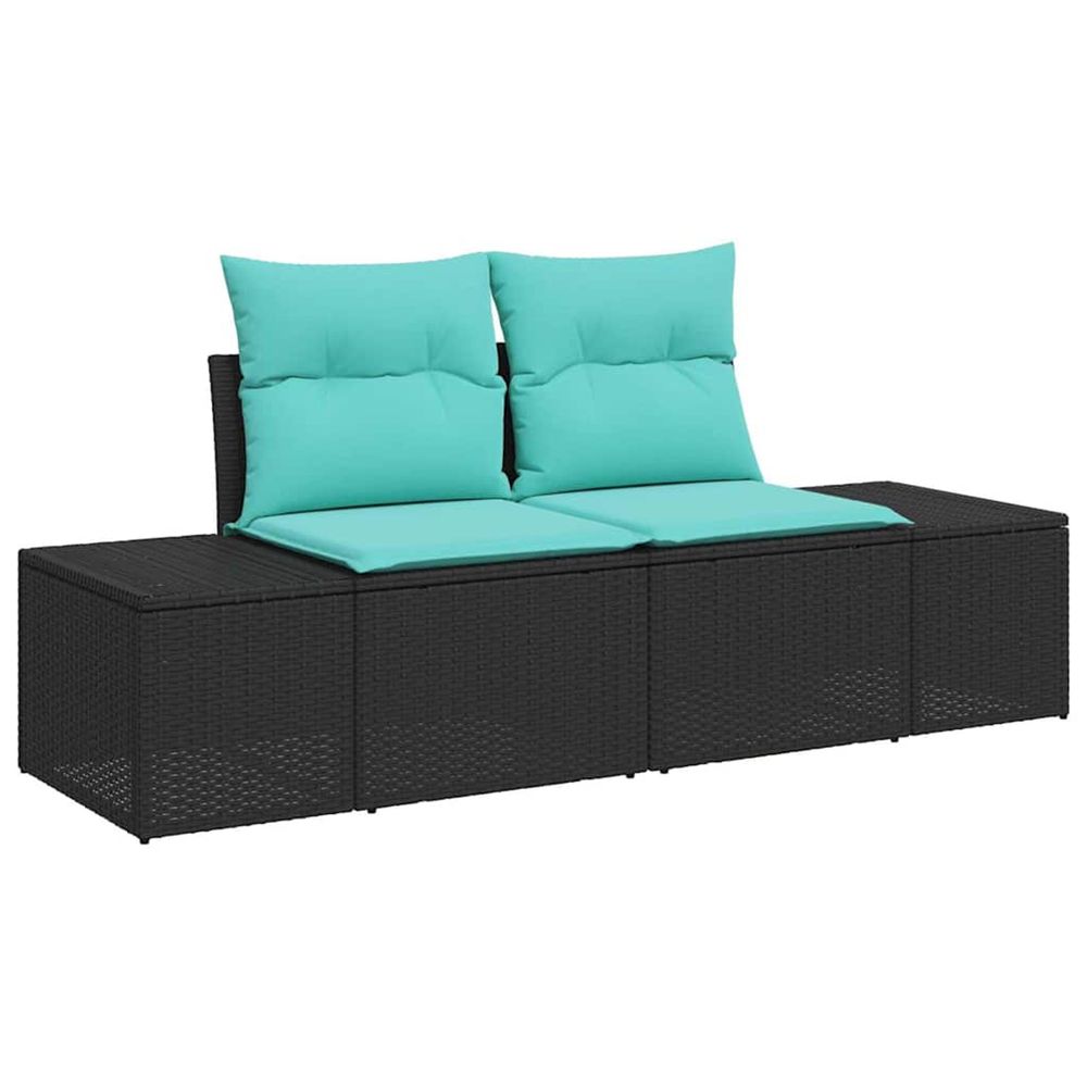 Canapé de jardin avec coussin 184 x 62 x 69 cm polyrotin