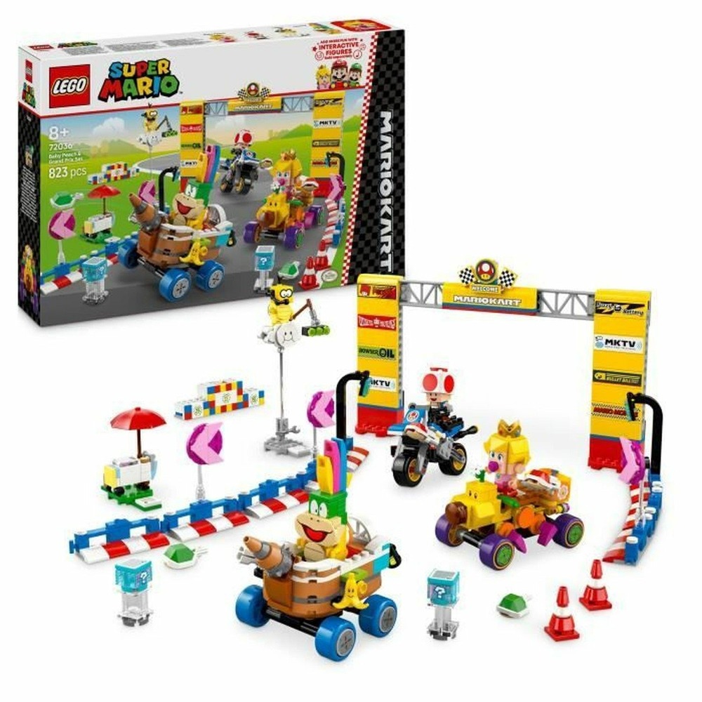 Lego super mario kart - bébé peach et ensemble de grand prix