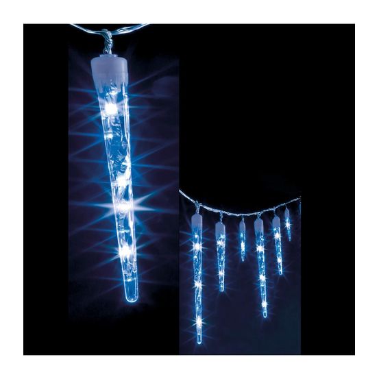 Rideau 10 glaçons 63 led blanc froid et bleu effet tombée de neige 4 vitesses