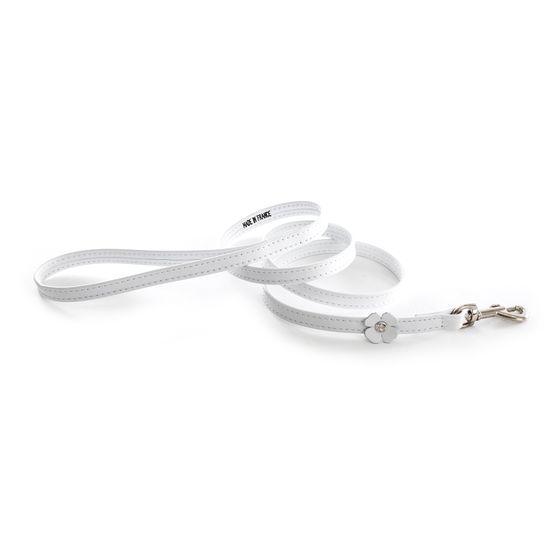 Martin sellier - laisse pour chiens en cuir pleine fleur martin sellier - collection trèfle - laisse avec strass swarovski cristal