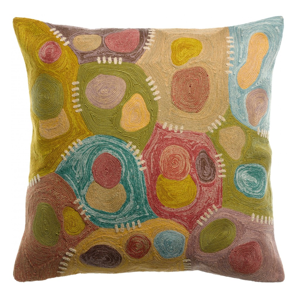 Coussin brodé nestor mineral 45 x 45 cm