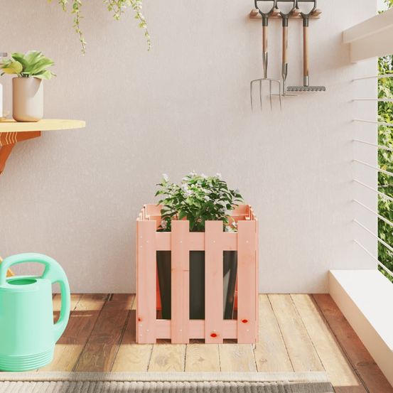 Jardinière carrée bois de douglas durable pour extérieur 40x40x40 cm