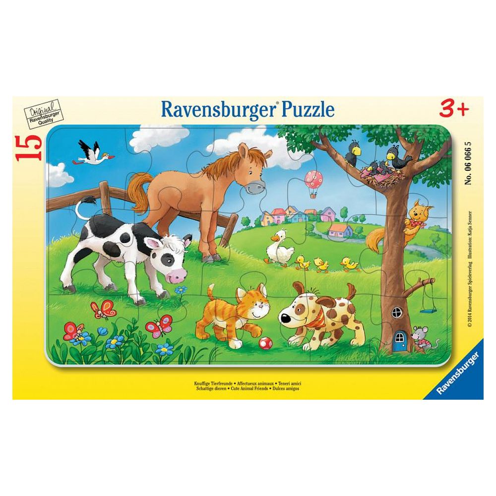 Puzzle cadre 15p affectueux animaux