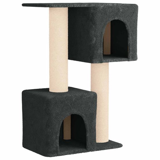 Arbre à chat avec poteaux à griffer en sisal gris foncé 114 cm