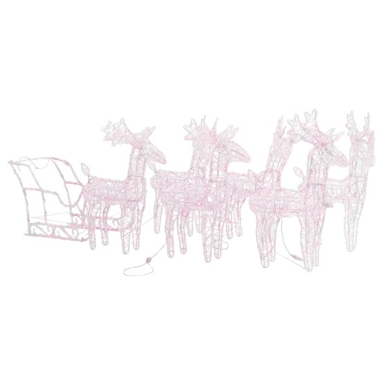 Décoration de noël rennes et traîneau 320 led acrylique