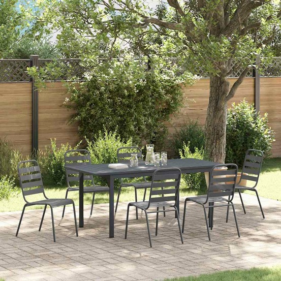 Ensemble de salle à manger pour jardin 7 pcs anthracite