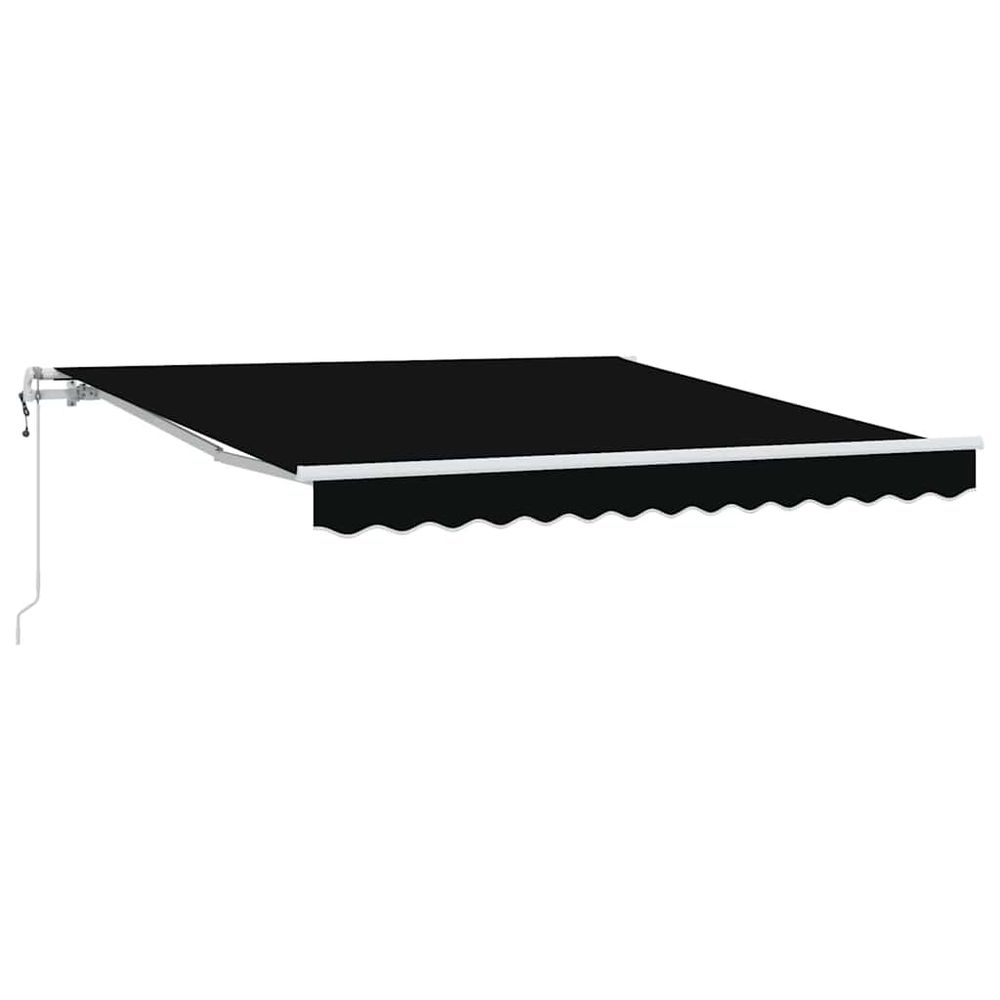 Auvent rétractable noir 350 x 250 cm tissu et aluminium