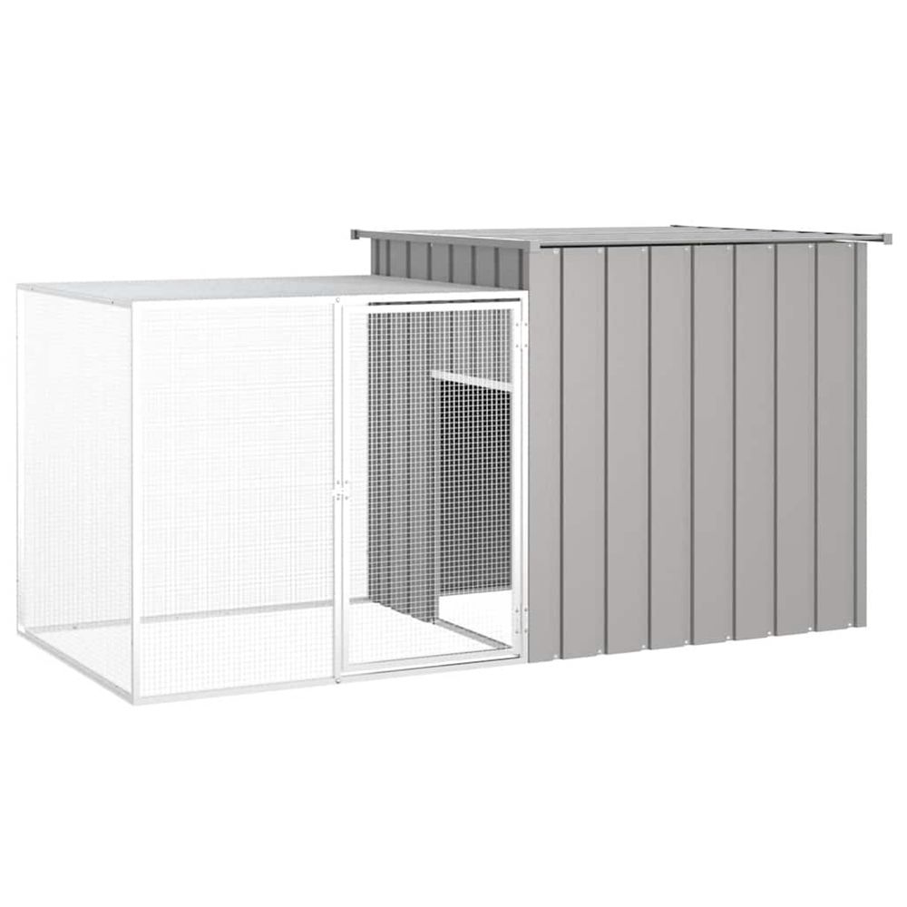 Clapier gris 200x91x100 cm acier galvanisé