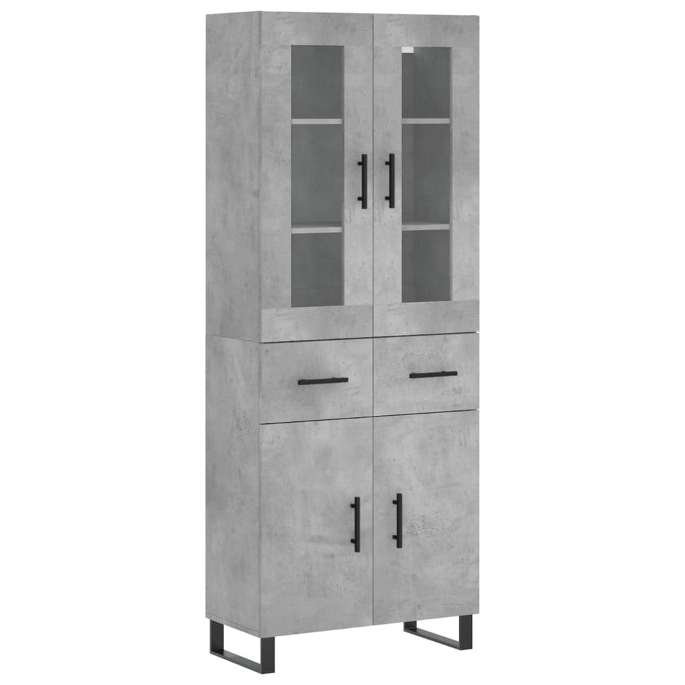 Buffet bahut commode armoire meuble de rangement organisateur cuisine salle de séjour salon haut 69,5 x 34 x 180 cm bois d'in