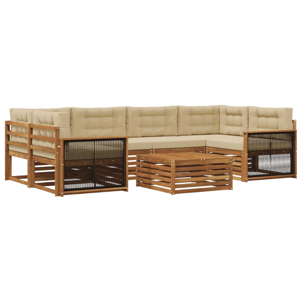 Ensemble de canapés d'extérieur 7 pc naturel et beige