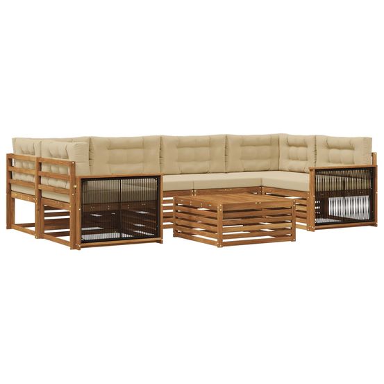 Ensemble de canapés d'extérieur 7 pc naturel et beige