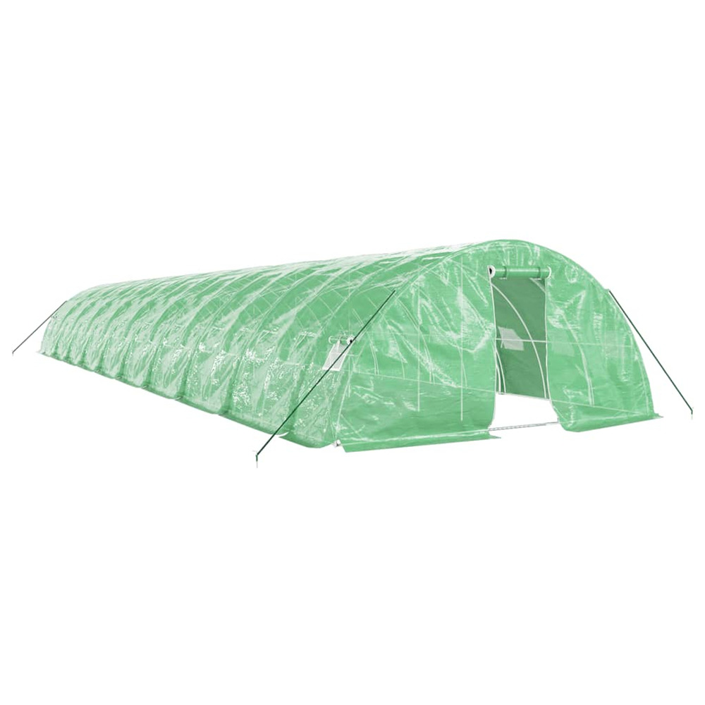 Serre avec cadre en acier vert 100 m² 20x5x2,3 m