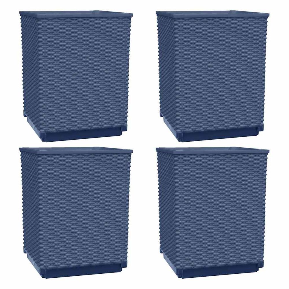 Jardinières 4 pcs bleu gris 30x30x37 cm polypropylène