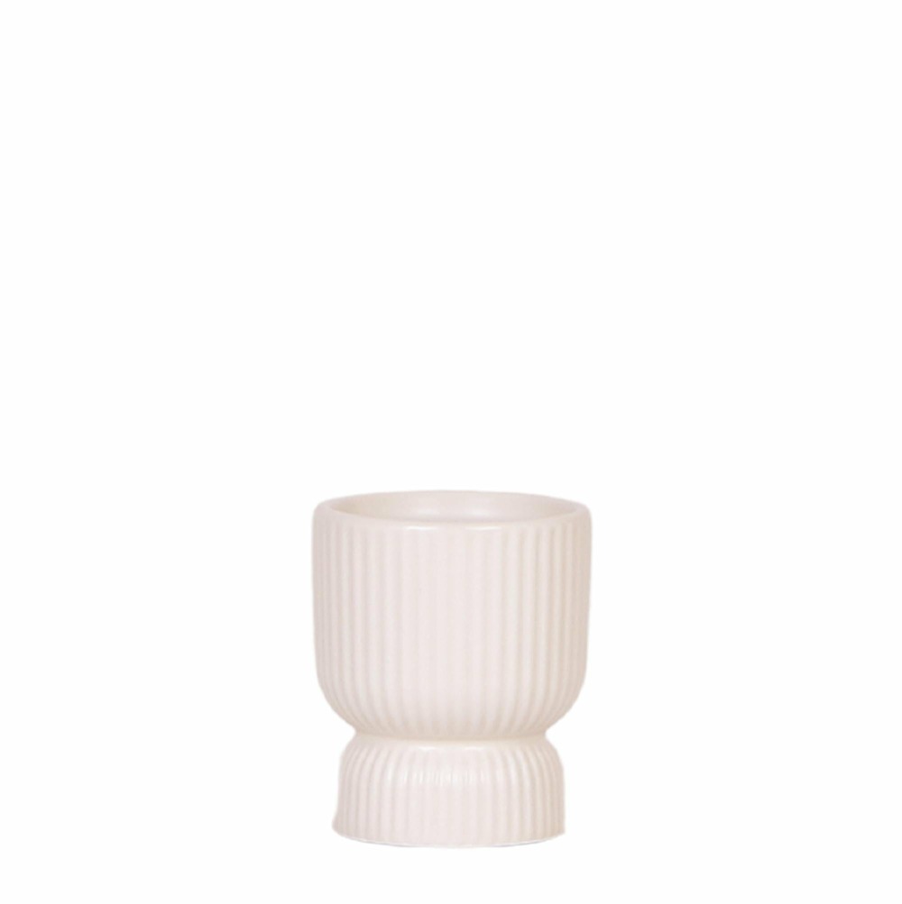 Pot décoratif diabolo travertine