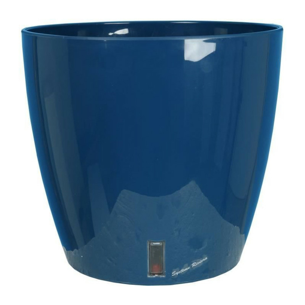 Bac a fleurs rond riviera eva new - plastique - diametre 46 cm - bleu