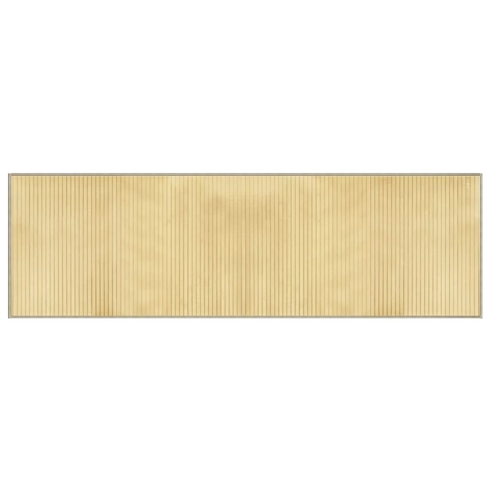 Tapis rectangulaire naturel clair 60x200 cm bambou