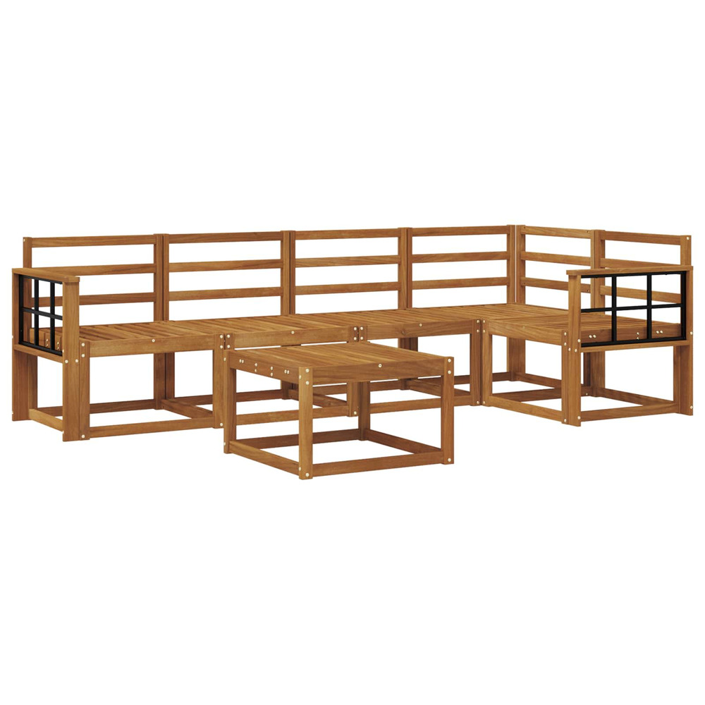 Ensemble de canapés 6 pcs naturel bois d'acacia massif
