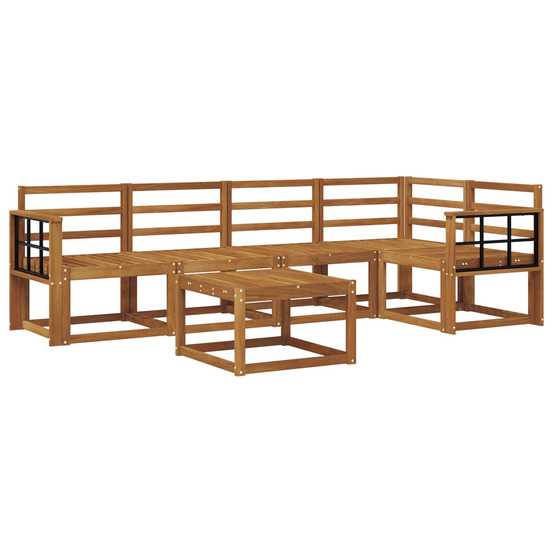 Ensemble de canapés 6 pcs naturel bois d'acacia massif
