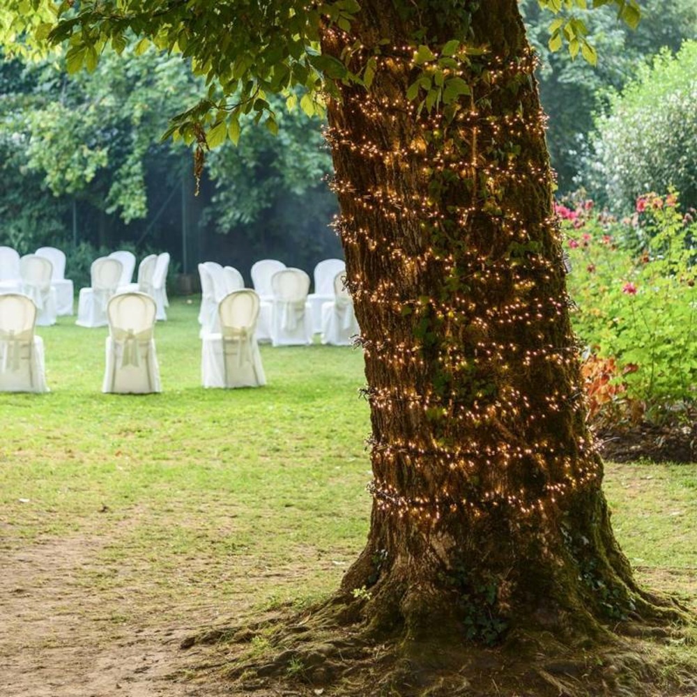 Guirlande boa 12cm 22m 2200 miniled ambré 8 modes câble vert 30v lotti