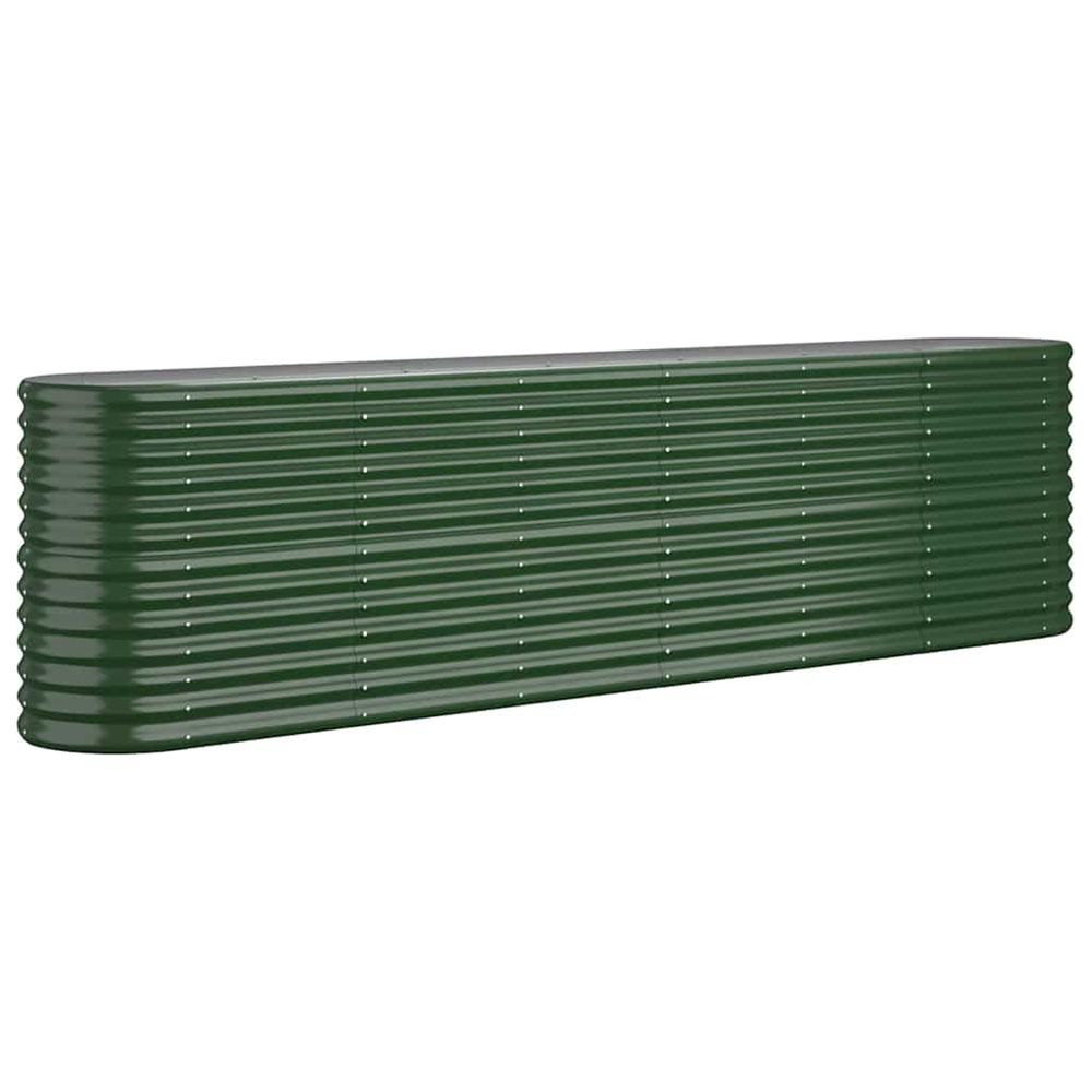 Lit surélevé de jardin acier galvanisé 260x40x68 cm vert