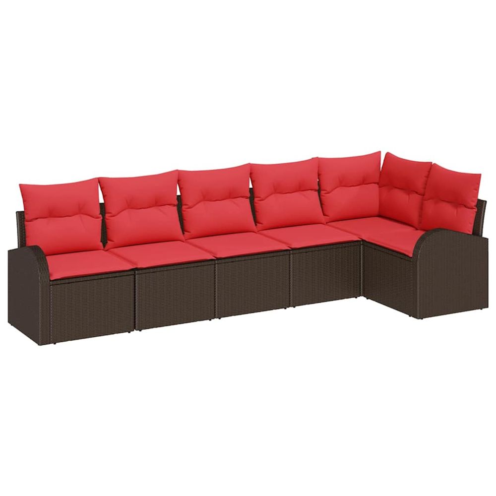 Ensemble de canapé de jardin marron polyrotin