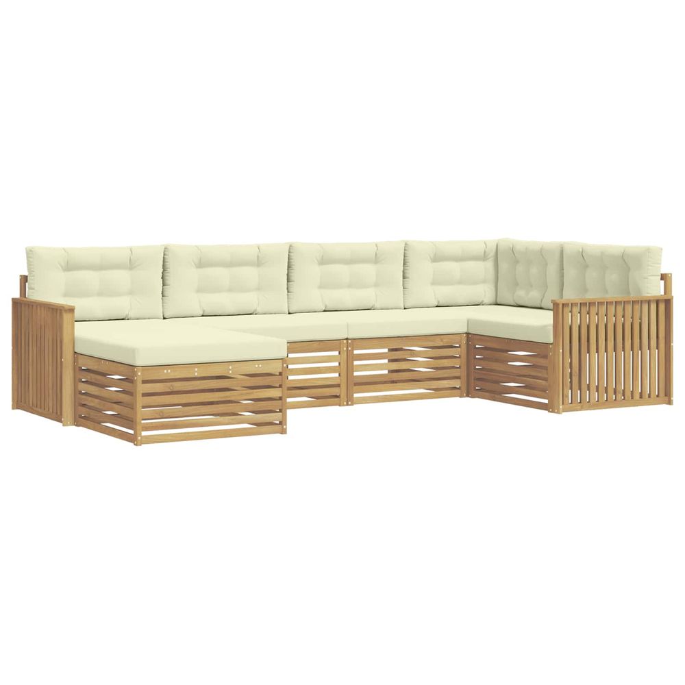 Ensemble de canapés d'extérieur 6 pc blanc et crème polyester
