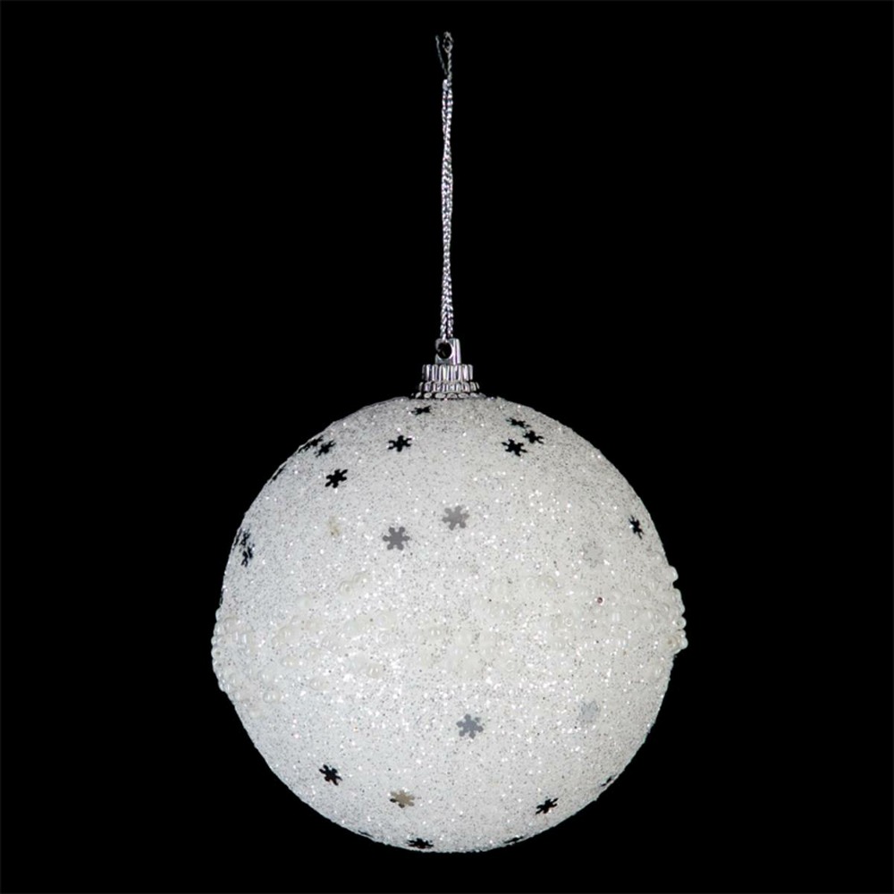 Boule noël argent pailletée d8