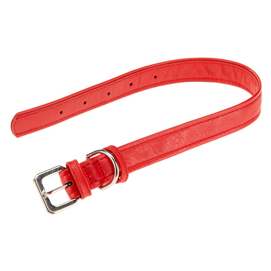 Collier pour chiens vogue cf25/49, cuir véritable, réglable, boucle en métal, rouge
